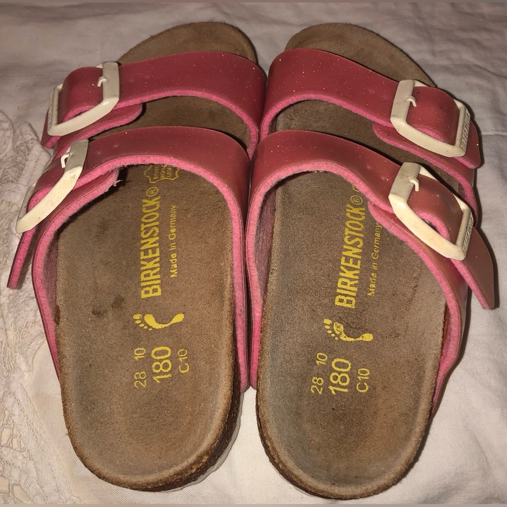 Birkenstock Sparkling Sandals Girls Size 10 Pink - Picture 5 of 7